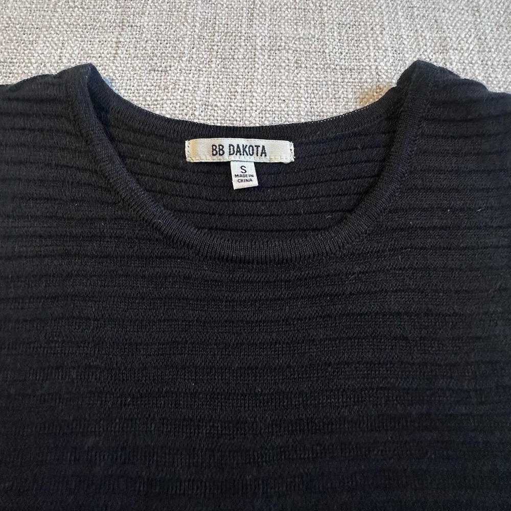 STEVE MADDEN BB DAKOTA Black Wool Blend Sleeveless Dress Stretch Ribbed Womens S - Picture 2 of 10